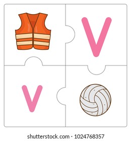 The jigsaw puzzle match words-V