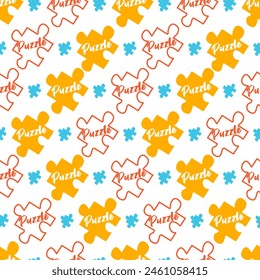 Jigsaw Puzzle Mix Up Extravaganza Patrón de Vector se puede utilizar para el diseño de fondo y ropa