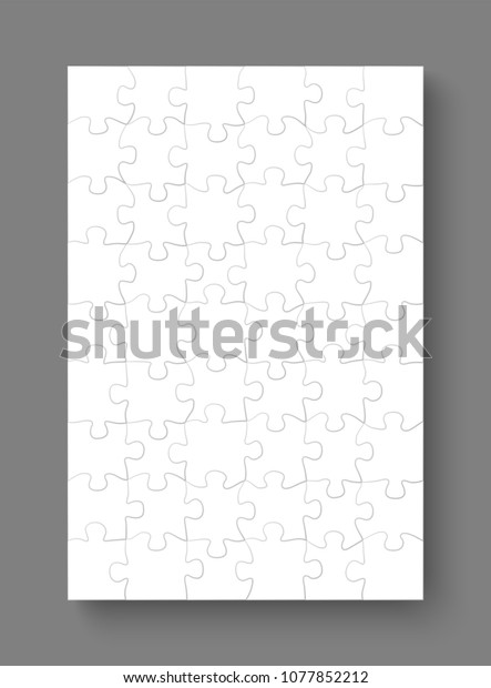 Download Jigsaw Puzzle Mockup Templates 54 Pieces Stock Vector Royalty Free 1077852212