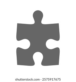 Jigsaw puzzle one color piece isolated, games and creativity concept