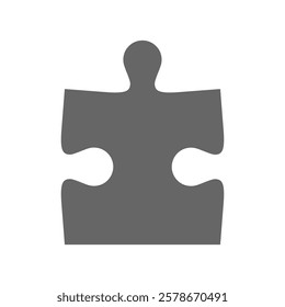 Jigsaw puzzle one color piece isolated, games and creativity concept