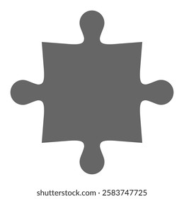 Jigsaw puzzle one color piece isolated, games and creativity concept