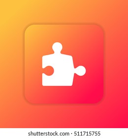 Jigsaw Puzzle orange bright app ui/ux Icon / Logo design