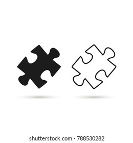 Icono vectorial de diseño plano de pieza de rompecabezas.