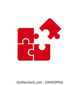 Jigsaw puzzle piece flat vector icon for apps and websites