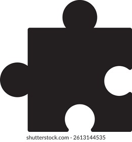 Jigsaw puzzle piece flat vector icon for apps and websites