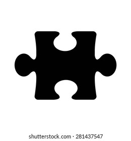 Jigsaw puzzle piece flat vector icon for apps and websites