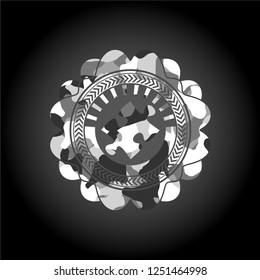 jigsaw puzzle piece icon inside grey camo texture