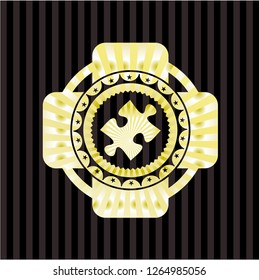 jigsaw puzzle piece icon inside shiny badge