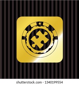 jigsaw puzzle piece icon inside shiny badge