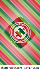 jigsaw puzzle piece icon inside christmas badge background.