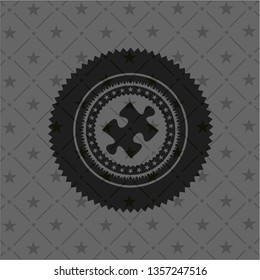 jigsaw puzzle piece icon inside dark badge