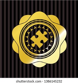 jigsaw puzzle piece icon inside shiny badge