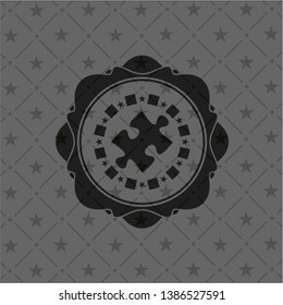 jigsaw puzzle piece icon inside dark badge