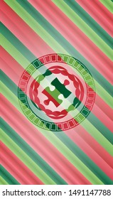 jigsaw puzzle piece icon inside christmas badge.