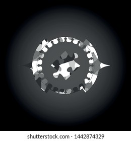 jigsaw puzzle piece icon on grey camouflage texture