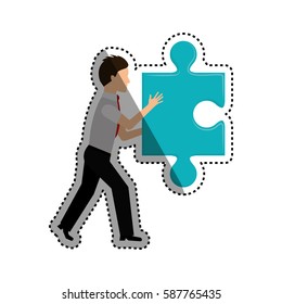 Jigsaw puzzle piece icon vector illustration graphic design