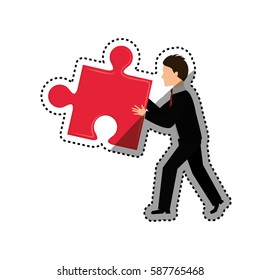 Jigsaw puzzle piece icon vector illustration graphic design