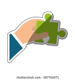 Jigsaw puzzle piece icon vector illustration graphic design