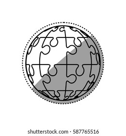 Jigsaw puzzle piece icon vector illustration graphic design