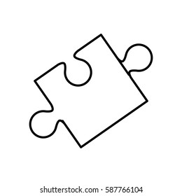 Jigsaw puzzle piece icon vector illustration graphic design