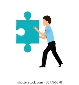 Jigsaw puzzle piece icon vector illustration graphic design