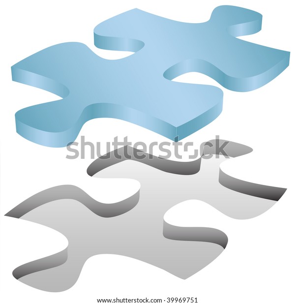 Jigsaw Puzzle Piece Shape Fits Space Stock Vector Royalty Free 39969751