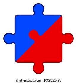 Jigsaw puzzle piece. Teamwork concept image. Vector illustration design