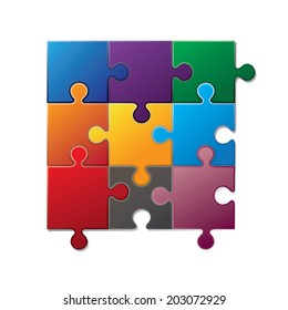Jigsaw puzzle piece. Vector illustration