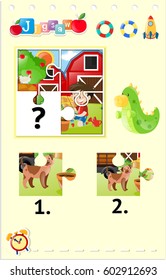 Jigsaw puzzle pieces of boy and dog illustration