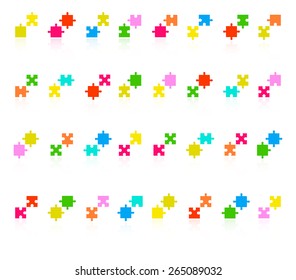 Jigsaw Puzzle Pieces Collection Set Vector