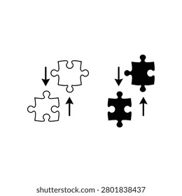 Jigsaw puzzle pieces connecting solution