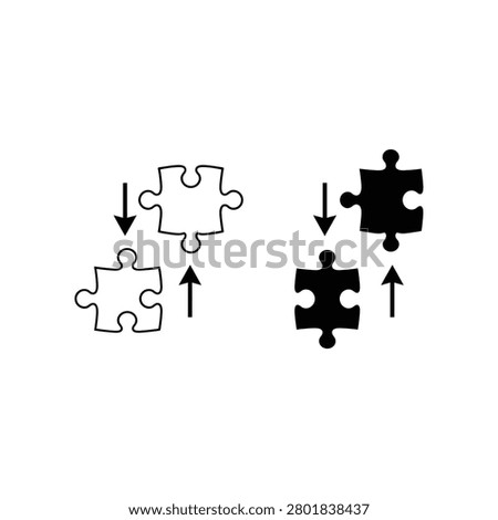 Jigsaw puzzle pieces connecting solution