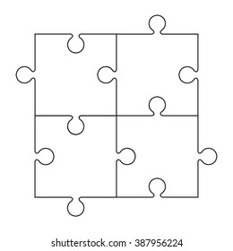 Jigsaw puzzle . Pieces are easy to separate (every piece is a single shape),Vector illustration 