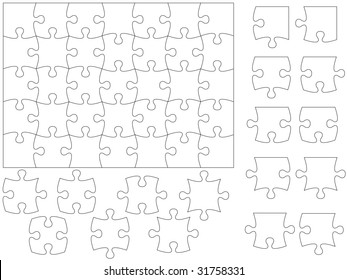 Jigsaw puzzle and pieces.  Easy to use.