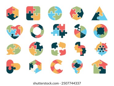 Jigsaw Puzzle Pieces Element Set