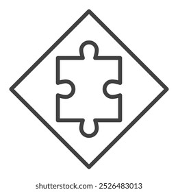 Quebra-cabeça peças vetor mínimo conceito linear ícone ou símbolo