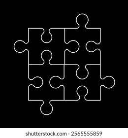 jigsaw puzzle pieces outline stroke