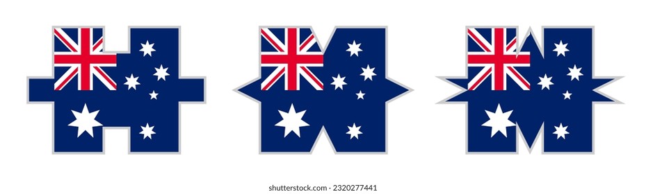 jigsaw puzzle pieces set of australia flag. vector illustration