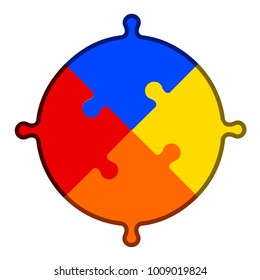 Jigsaw puzzle pieces. Teamwork concept image. Vector illustration design