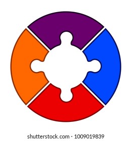 Jigsaw puzzle pieces. Teamwork concept image. Vector illustration design