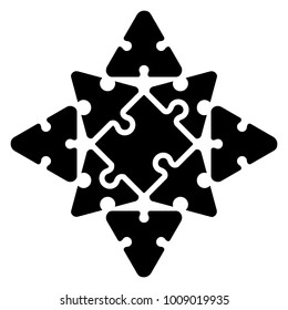 Jigsaw puzzle pieces. Teamwork concept image. Vector illustration design