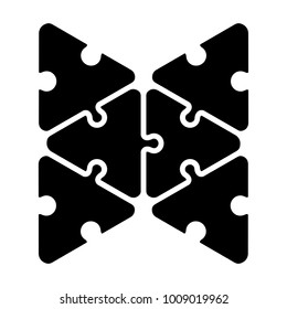 Jigsaw puzzle pieces. Teamwork concept image. Vector illustration design