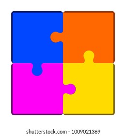 Jigsaw puzzle pieces. Teamwork concept image. Vector illustration design
