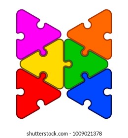 Jigsaw Puzzle Pieces Teamwork Concept Image Stock Vector (Royalty Free ...