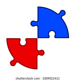 Jigsaw puzzle pieces. Teamwork concept image. Vector illustration design