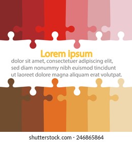 Jigsaw Puzzle with  place under the banner. Vector illustration.