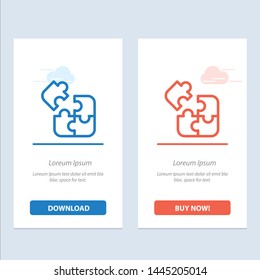 Jigsaw, Puzzle, Science, Solution  Blue and Red Download and Buy Now web Widget Card Template