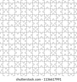 Jigsaw Puzzle seamless pattern with white puzzle pieces