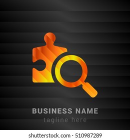 Jigsaw Puzzle Search Orange, Yellow and Black silk fashion premium icon / Logo